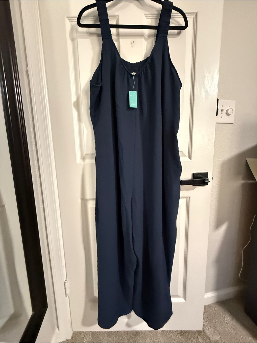 Maurices Navy Wide-Leg Sleeveless Jumpsuit